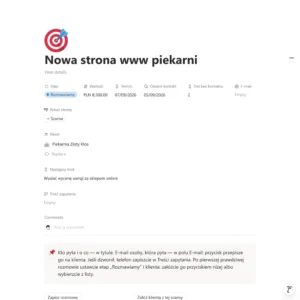 Otwarta szansa: etap, wartość, termin, następny krok i treść zapytania na jednej stronie