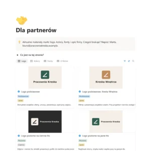 Strona Dla partnerów tak, jak widzi ją wykonawca w przeglądarce, bez logowania
